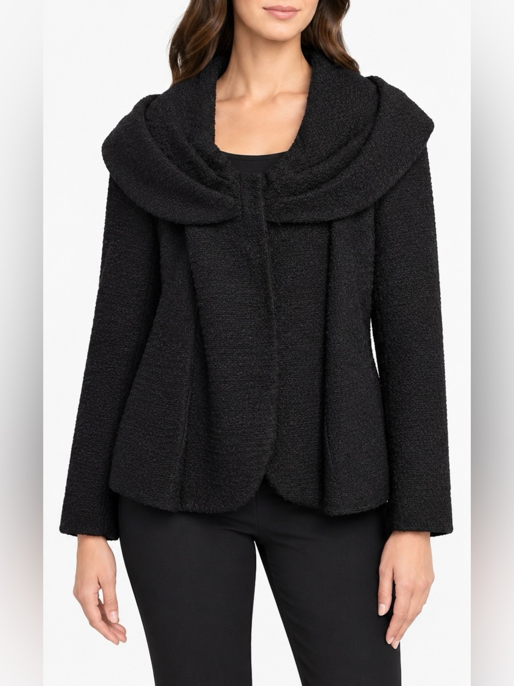 Lafayette 148 New York Wool Draped Portrait Collar Jacket Size 16